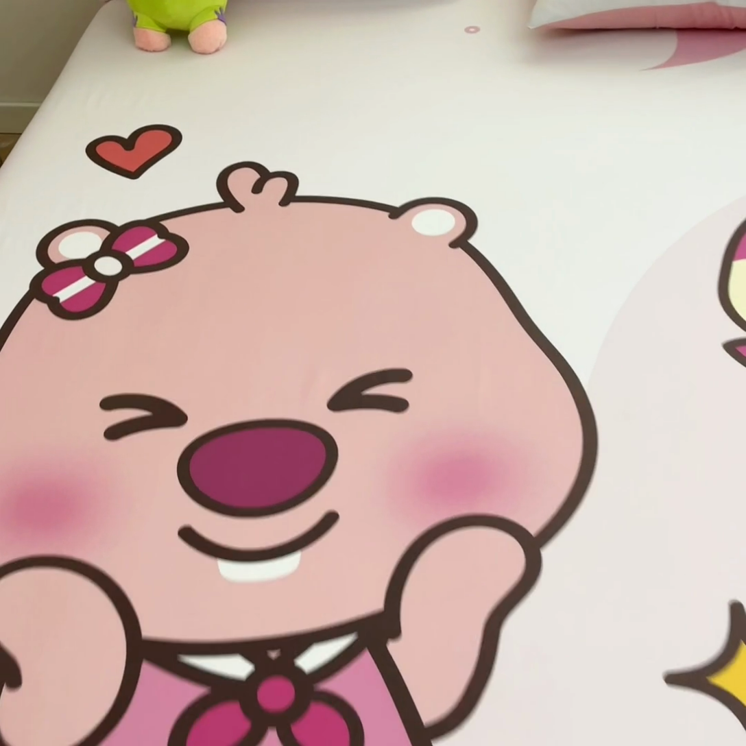 91家纺网 家纺一手货源 找家纺 金爱家 2025新款全棉大版单品波乐乐床笠 棉单品波乐乐-甜心朋友