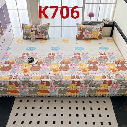 手艺人家纺 2025新款带花纯棉绗缝榻榻米大炕盖榻榻米炕垫防滑炕垫榻榻米垫床盖榻榻米炕盖炕垫（K700-K723） K706