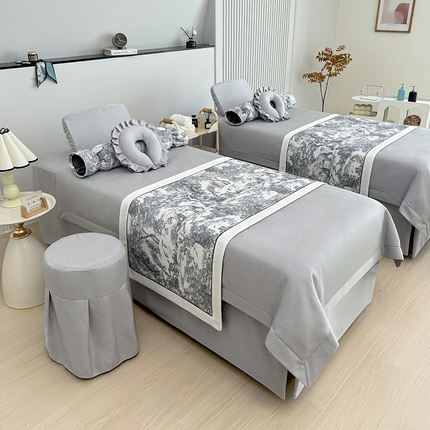 莉人坊床罩2025新款高精密布料床罩-浪漫烟花 浪漫烟花浅灰色