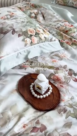 91家纺网 家纺一手货源 找家纺 娇逸家居 2025新品60支天丝数码印花高端夏被四件套 莫奈花园-绿