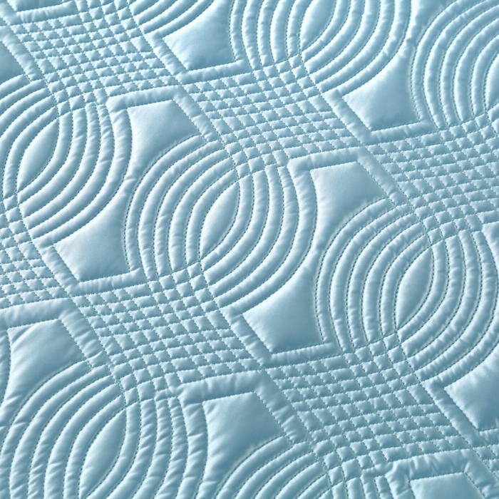 91家纺网 家纺一手货源 找家纺 OL家纺2025新款冰丝绸夏被床盖款三件套 天空蓝