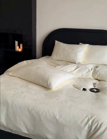 91家纺网 家纺一手货源 找家纺 鹿班家居 2025年春夏款100S长绒棉精美提花四件套-夏日暮野（标准会员-20元） 夏日暮野-白色