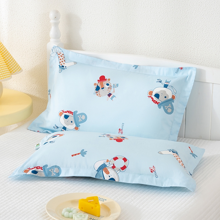 91家纺网 家纺一手货源 找家纺 良佐生活 2025新款A类高支高密全棉压线儿童枕套纯棉学生枕头套 海盗历险记