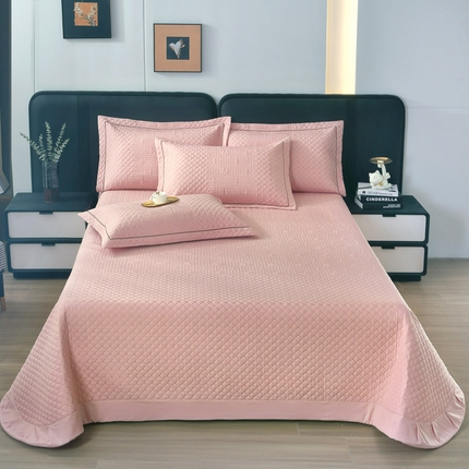 （总）OL家纺2025新款玉锦缎纯色床盖三件套-巴格莉