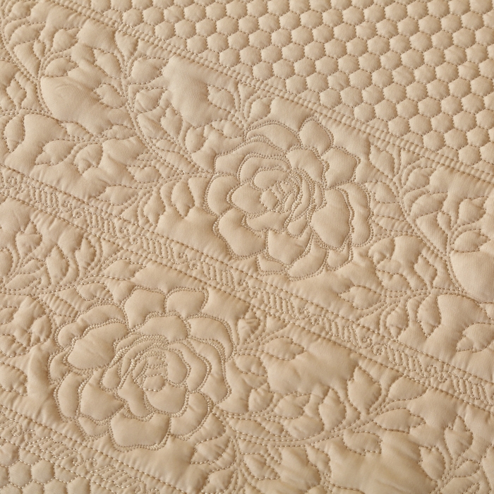 91家纺网 家纺一手货源 找家纺 OL家纺2025新款天丝床盖三件套系列-牡丹 枣栗色