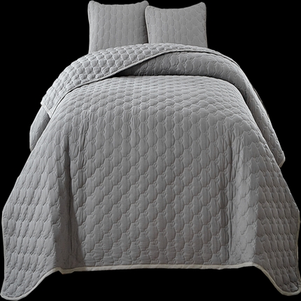 91家纺网 家纺一手货源 找家纺 （总）温宁2025新款跨境外贸专供化纤水洗棉麦穗夹棉四季足球格床盖