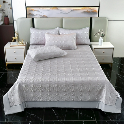 OL家纺2025新款冰丝绸夏被床盖款三件套 绅士灰