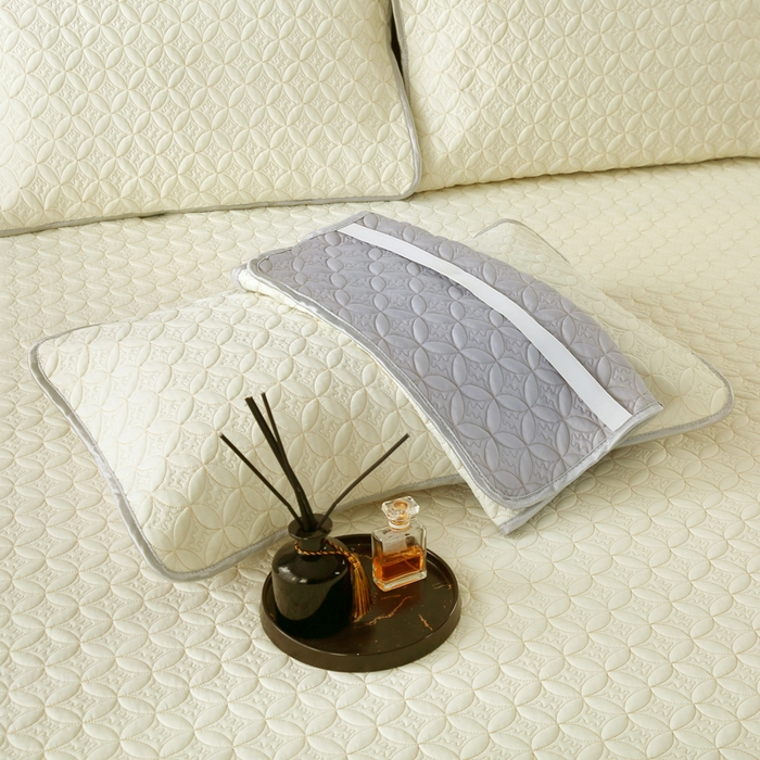 91家纺网 家纺一手货源 找家纺 OL家纺2025新款凉感丝夏被床盖款三件套 柠檬黄