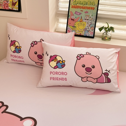 金爱家 2025新款全棉大版单品波乐乐床笠 棉单品波乐乐-甜心朋友