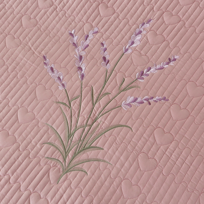 91家纺网 家纺一手货源 找家纺 （总）OL家纺2025新款玉锦缎纯色床盖三件套-薰衣草