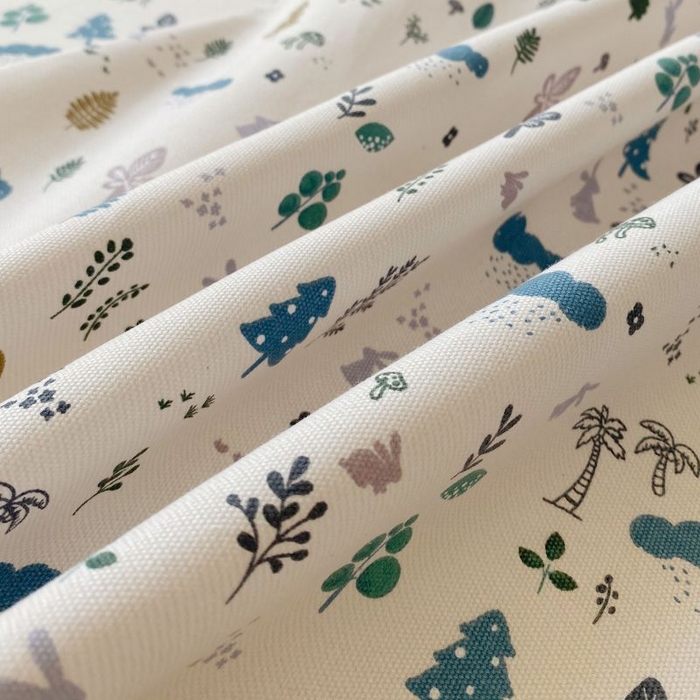 91家纺网 家纺一手货源 找家纺 ME/ERA HOME寐时代 2025新款全棉老粗布床单款三件套 全棉卡通-丛林