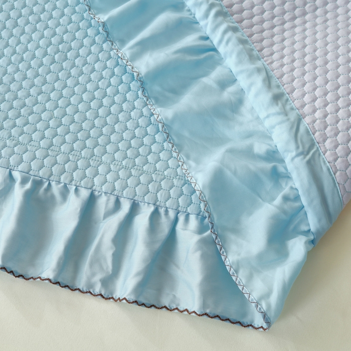 91家纺网 家纺一手货源 找家纺 OL家纺2025新款天丝床盖三件套系列-牡丹 秋波蓝