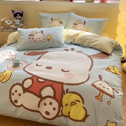 蓝邻家纺 2025新款全棉大版三丽鸥四件套系列 呆萌帕恰狗