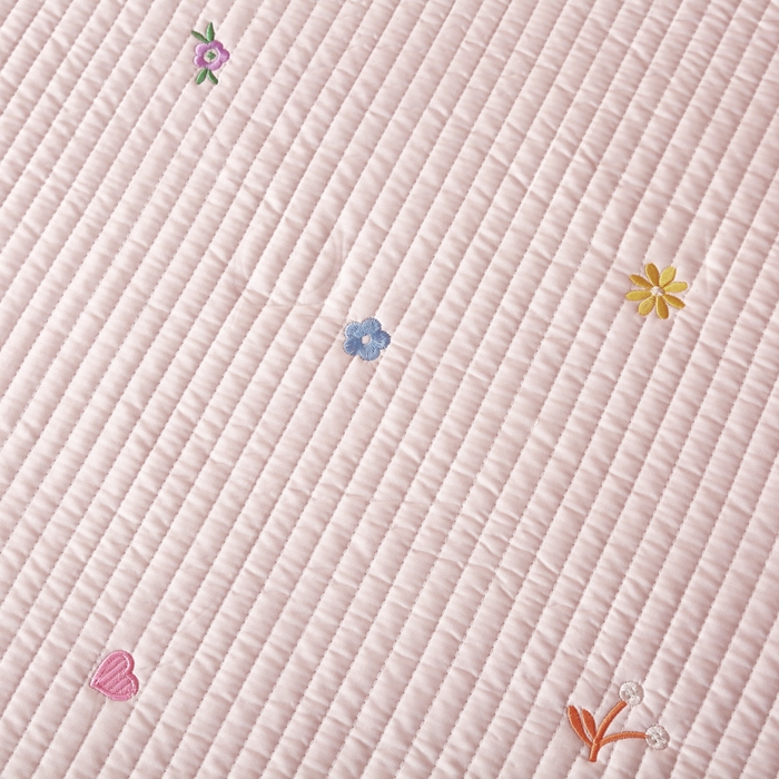 91家纺网 家纺一手货源 找家纺 OL家纺2025新款天丝床盖三件套系列-清新交响曲 肉桂粉