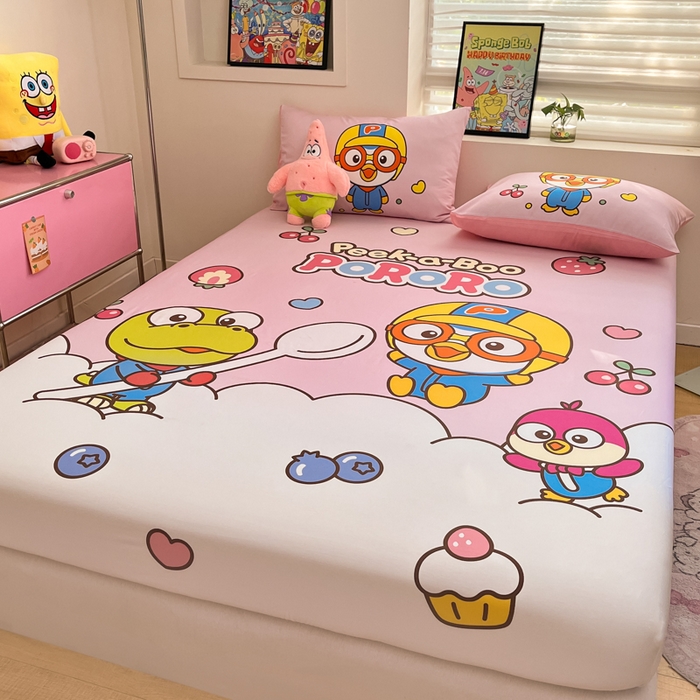 91家纺网 家纺一手货源 找家纺 金爱家 2025新款全棉大版单品波乐乐床笠 棉单品波乐乐-水果派对