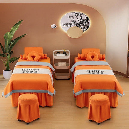 91家纺网 家纺一手货源 找家纺 梦来美家纺 2025新款荷兰尼美容床罩（控价175元）风格一 爱马橙