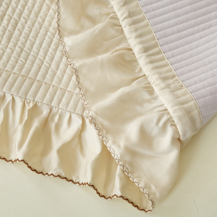 91家纺网 家纺一手货源 找家纺 OL家纺2025新款天丝床盖三件套系列-蒲公英 奶茶驼