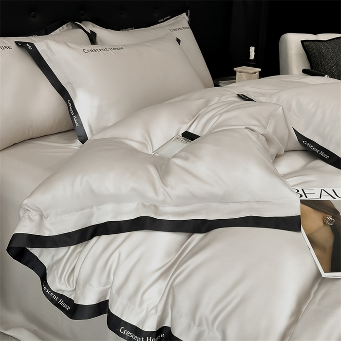 91家纺网 家纺一手货源 找家纺 笙意家纺 2025新款轻奢时尚水洗冰丝四件套-奥芬系列 奥芬-山灰