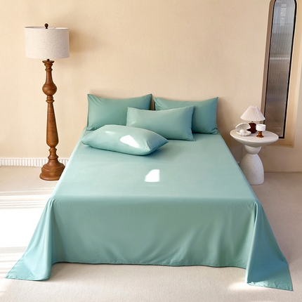 91家纺网 家纺一手货源 找家纺 期遇2025新款13374纯色全棉床单 苹果绿