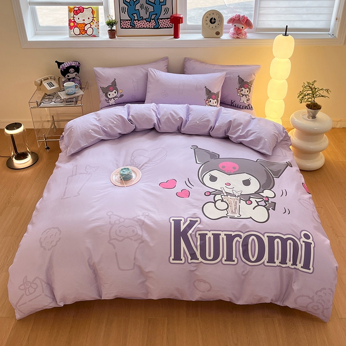 91家纺网 家纺一手货源 找家纺 蓝邻家纺 2025新款全棉大版三丽鸥四件套系列 饮料