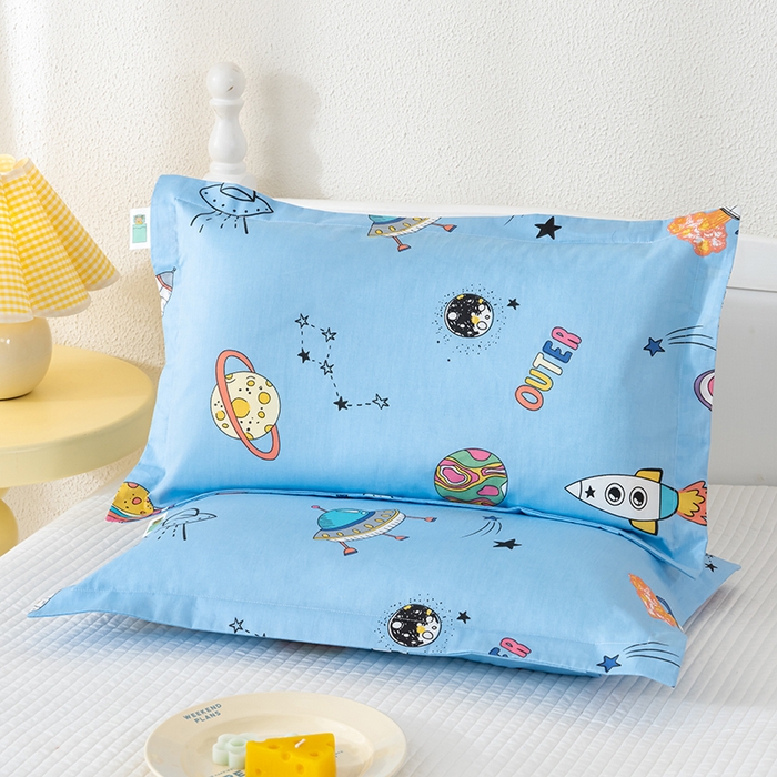 91家纺网 家纺一手货源 找家纺 良佐生活 2025新款A类高支高密全棉压线儿童枕套纯棉学生枕头套 星球大战