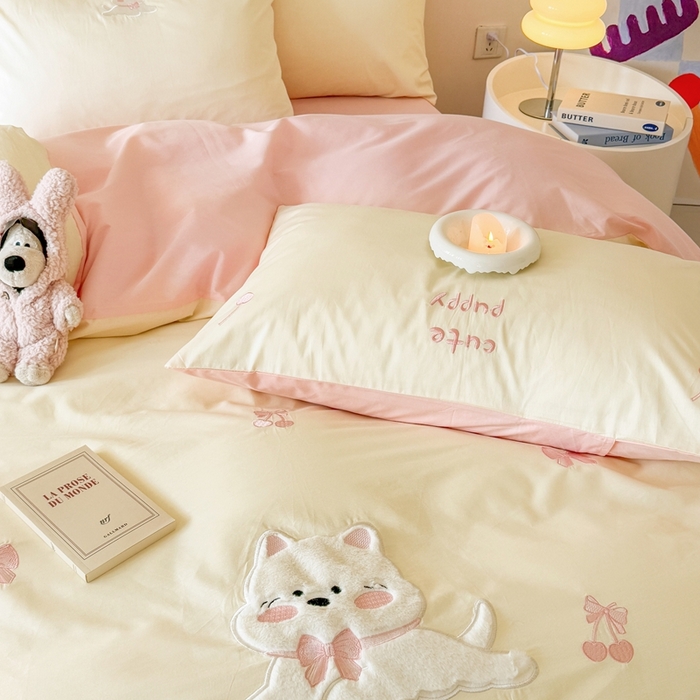 91家纺网 家纺一手货源 找家纺 （总）蜜柚2025新款全棉纯棉贴布绣四件套