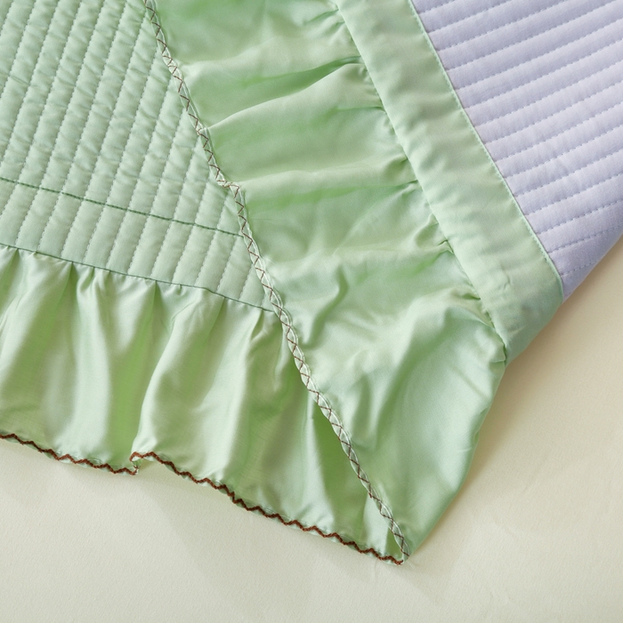 91家纺网 家纺一手货源 找家纺 OL家纺2025新款天丝床盖三件套系列-蒲公英 苹果绿