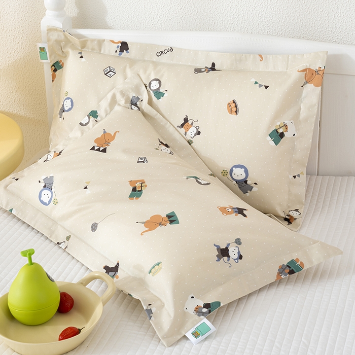 91家纺网 家纺一手货源 找家纺 良佐生活 2025新款A类高支高密全棉压线儿童枕套纯棉学生枕头套 贝塔-黄