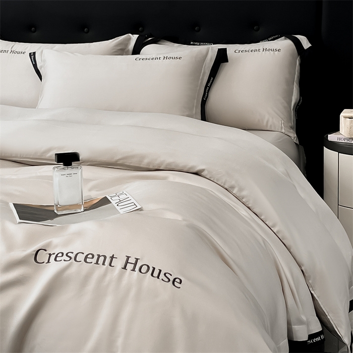 91家纺网 家纺一手货源 找家纺 笙意家纺 2025新款轻奢时尚水洗冰丝四件套-奥芬系列 奥芬-山灰