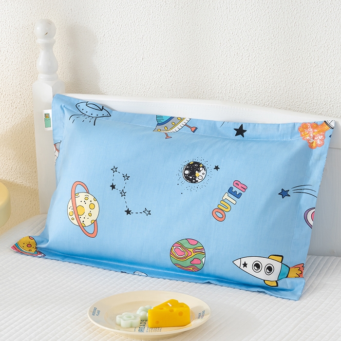 91家纺网 家纺一手货源 找家纺 良佐生活 2025新款A类高支高密全棉压线儿童枕套纯棉学生枕头套 星球大战