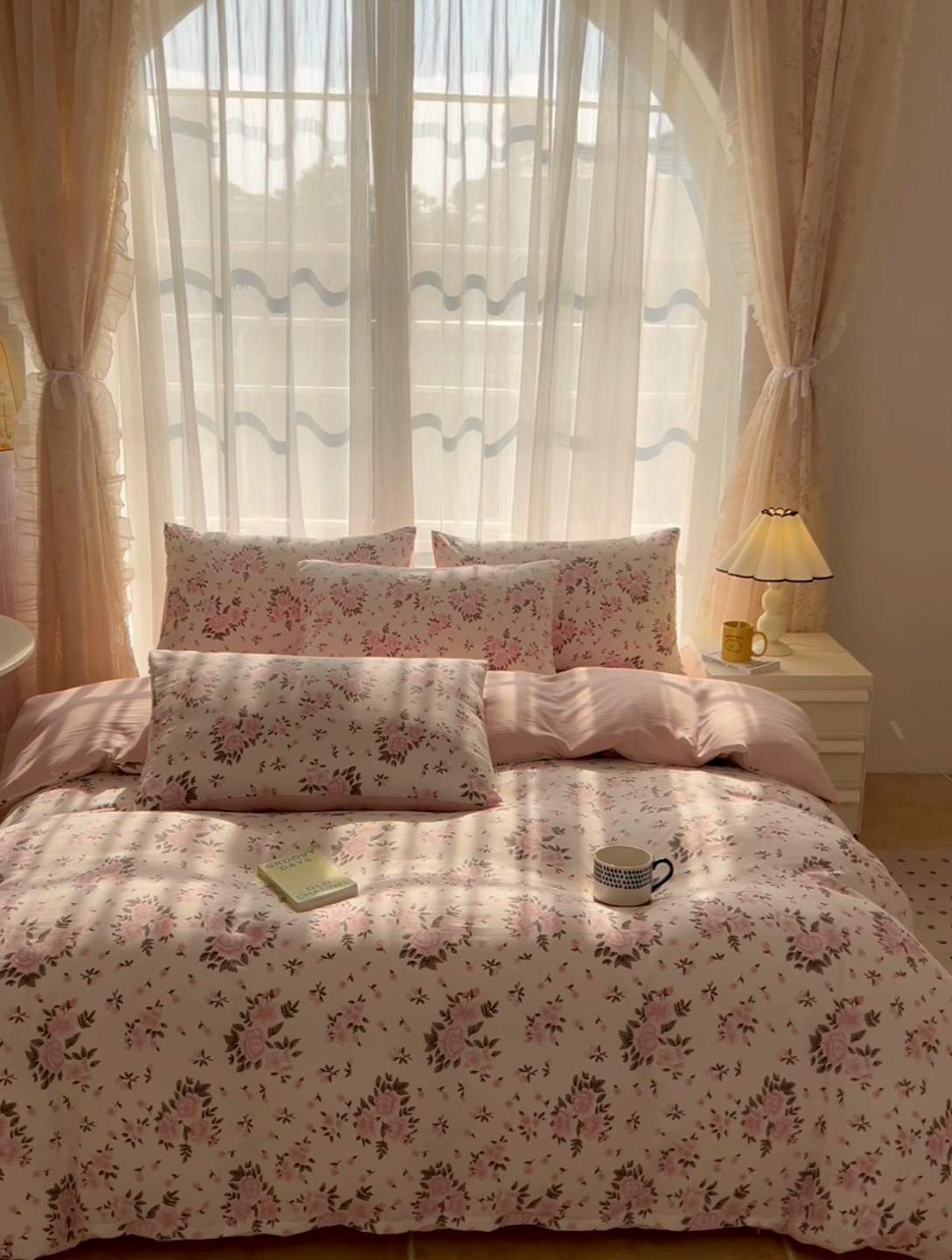 91家纺网 家纺一手货源 找家纺 暖伊家居 2025新款A类针织双层纱四件套 椿屿