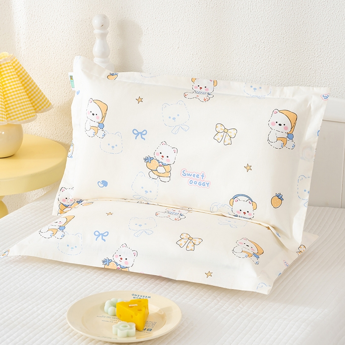 91家纺网 家纺一手货源 找家纺 良佐生活 2025新款A类高支高密全棉压线儿童枕套纯棉学生枕头套 皮皮鲁