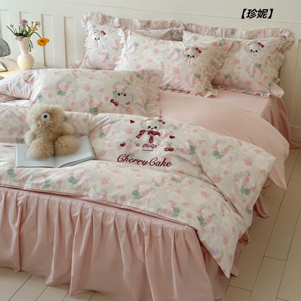 91家纺网 家纺一手货源 找家纺 （总）卡巴伦 床裙款-全棉卡通刺绣套件