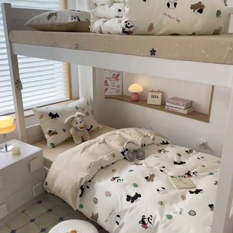 91家纺网 家纺一手货源 找家纺 慕尚家纺 2025新款全棉印花学生三件套套件 萌宠乐园