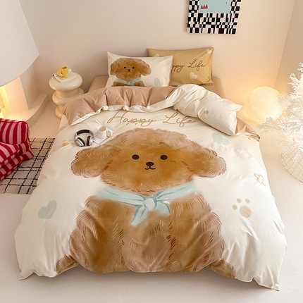 91家纺网 家纺一手货源 找家纺 （总）卧趣家纺 2025新款全棉大版卡通数码印花纯棉四件套