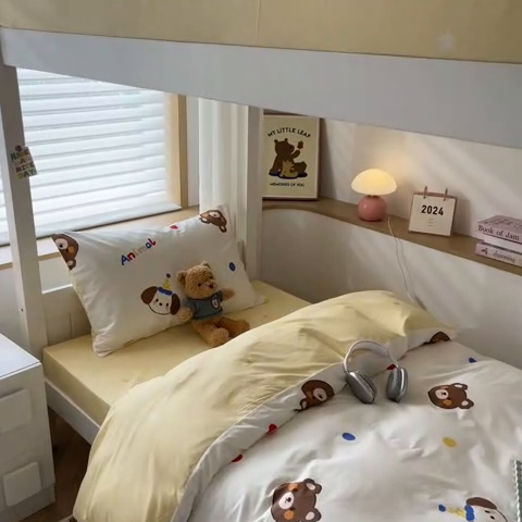 91家纺网 家纺一手货源 找家纺 （总）慕尚家纺 2025新款全棉印花学生三件套套件