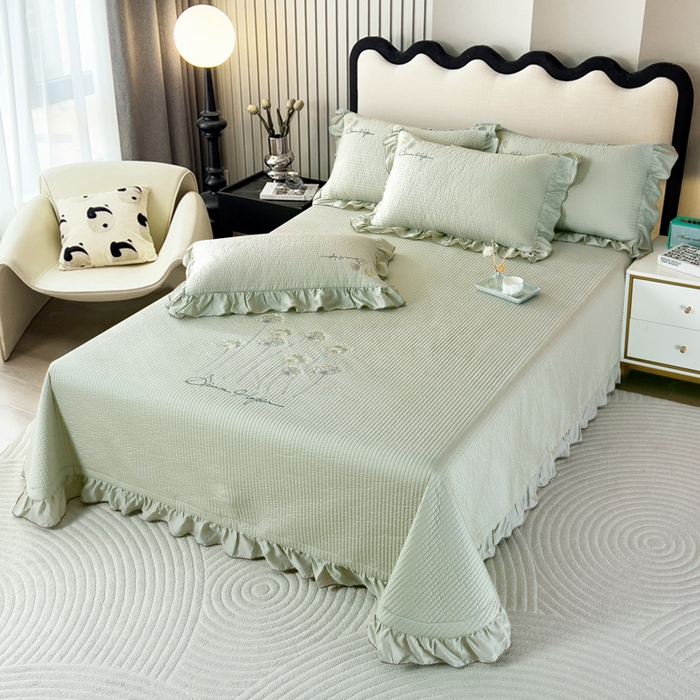 91家纺网 家纺一手货源 找家纺 OL家纺2025新款天丝床盖三件套系列-蒲公英 沙滩灰