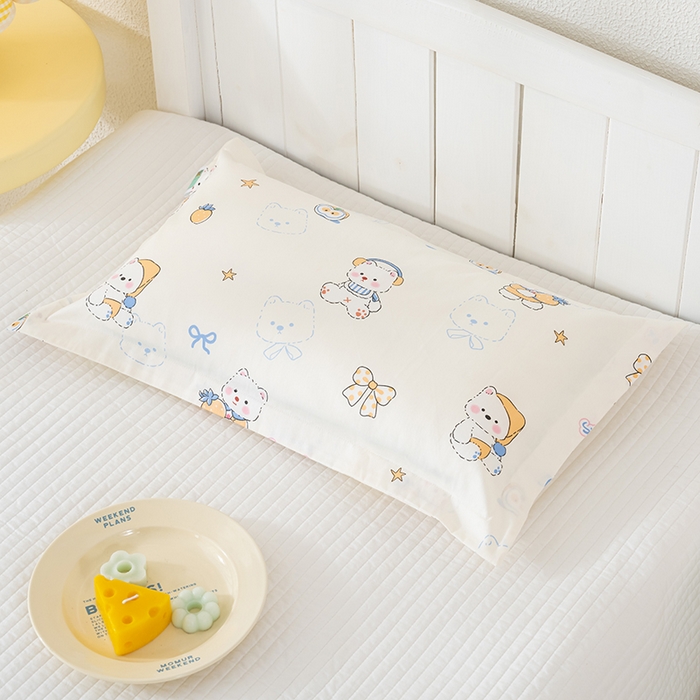 91家纺网 家纺一手货源 找家纺 良佐生活 2025新款A类高支高密全棉压线儿童枕套纯棉学生枕头套 皮皮鲁