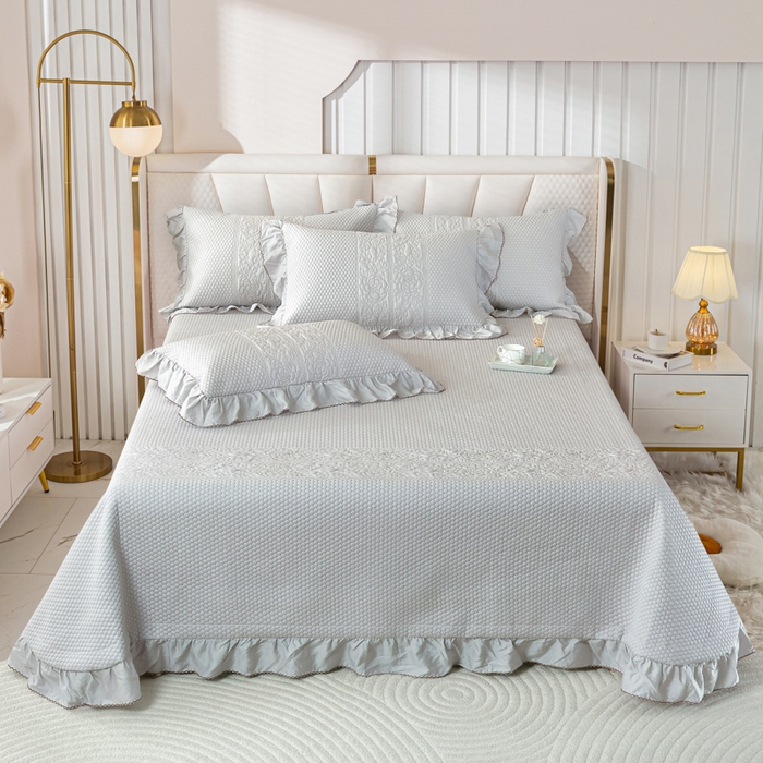 91家纺网 家纺一手货源 找家纺 OL家纺2025新款天丝床盖三件套系列-牡丹 玛瑙灰