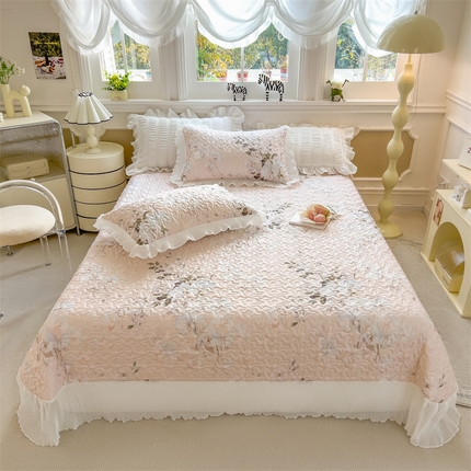 91家纺网 家纺一手货源 找家纺 （总）迪梦思家纺 2025新款A类莱赛尔兰精天丝韩版印花床盖床裙床褥夏被