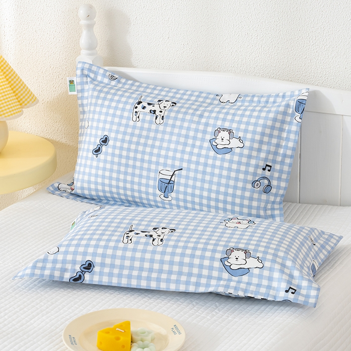 91家纺网 家纺一手货源 找家纺 良佐生活 2025新款A类高支高密全棉压线儿童枕套纯棉学生枕头套 布奇