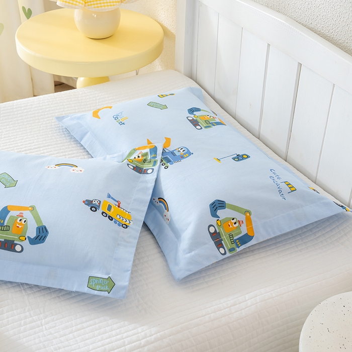 91家纺网 家纺一手货源 找家纺 良佐生活 2025新款A类高支高密全棉压线儿童枕套纯棉学生枕头套 变形计