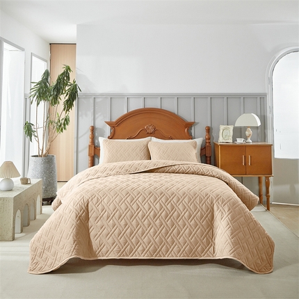 91家纺网 家纺一手货源 找家纺 （总）温宁2025新款 跨境外贸专供直线格床盖