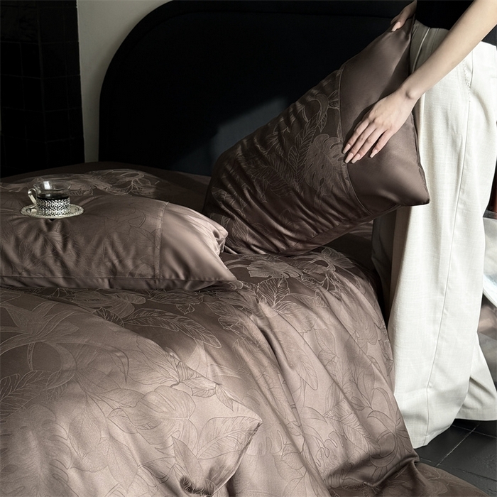 91家纺网 家纺一手货源 找家纺 （总）鹿班家居 2025年春夏款100S长绒棉精美提花四件套-夏日暮野（标准会员-20元）