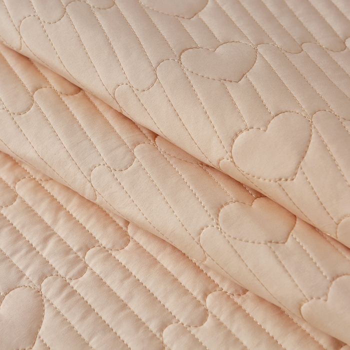 91家纺网 家纺一手货源 找家纺 OL家纺2025新款玉锦缎纯色床盖三件套-薰衣草 香槟色