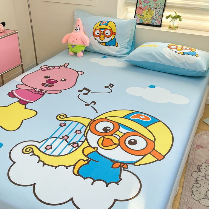 91家纺网 家纺一手货源 找家纺 金爱家 2025新款全棉大版单品波乐乐床笠 棉单品波乐乐-音乐派对