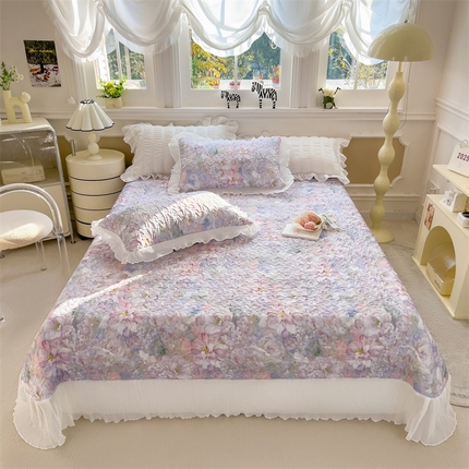 迪梦思家纺 2025新款A类莱赛尔兰精天丝韩版印花床盖床裙床褥夏被 床盖-梦境