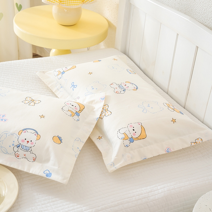 91家纺网 家纺一手货源 找家纺 良佐生活 2025新款A类高支高密全棉压线儿童枕套纯棉学生枕头套 皮皮鲁