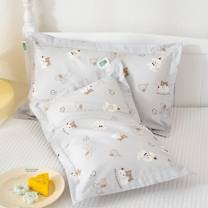 91家纺网 家纺一手货源 找家纺 良佐生活 2025新款A类高支高密全棉压线儿童枕套纯棉学生枕头套 西可