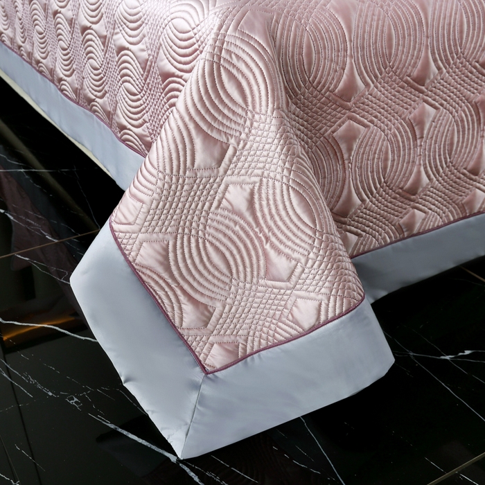 91家纺网 家纺一手货源 找家纺 OL家纺2025新款冰丝绸夏被床盖款三件套 薄藤紫